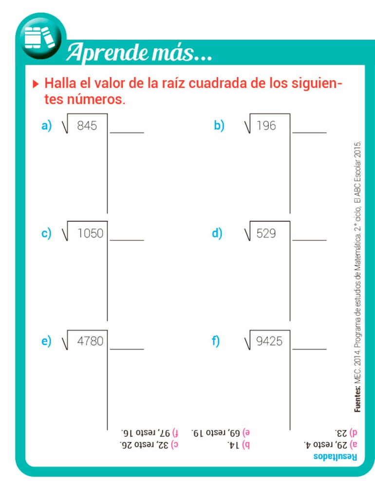 Raíz cuadrada de números enteros