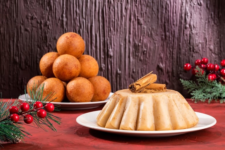 Buñuelos y natillas.