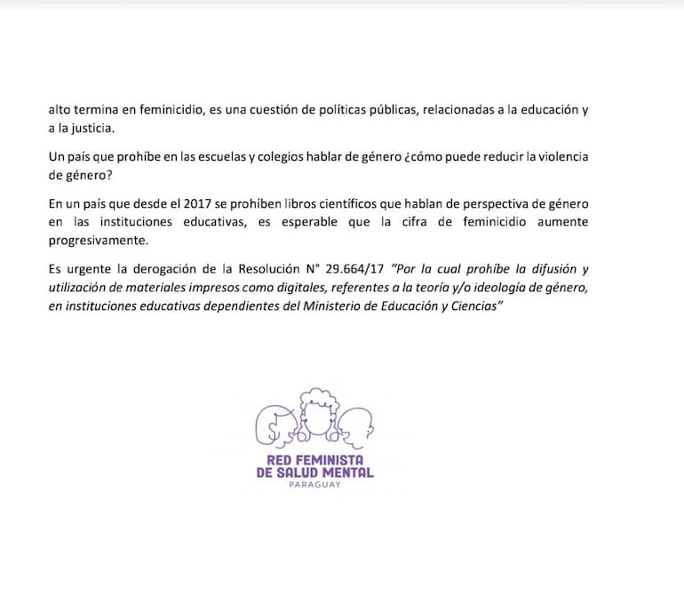 Comunicado de la Red Feminista de Salud Mental, ante la ola de feminicidios.