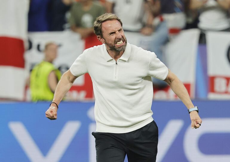 El inglés Gareth Southgate, técnico de la selección de Inglaterra, en el partido frente a Países Bajos por las semifinales de la Eurocopa 2024 en el Signal Iduna Park, en Dortmund, Alemania.