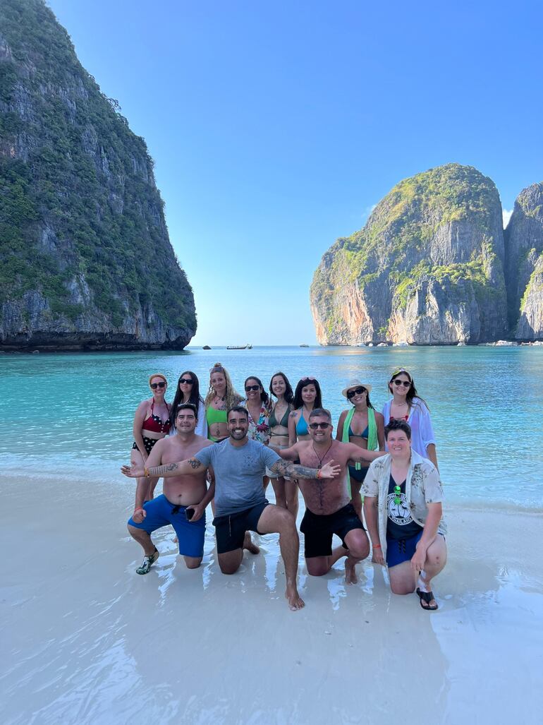 Gerardo Franco disfrutando un viaje grupal a Maya Bay, Tailandia. (Gentileza)