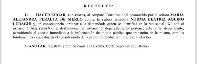 Senadora Norma Aquino conocida como Yami Nal podría incurrir en un desacato de no desbloquear a ususarios de X.