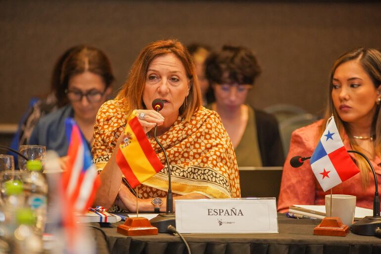 Patricia Bárcena, funcionaria adjunta al defensor del Pueblo de España, durante la El defensor del Pueblo, Rubén Ávila Macke, durante la 19° Asamblea General de la FIO (Federación Iberoamericana del Ombudsperson).