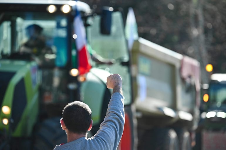 Protesta de agricultores en Toulon, Francia.