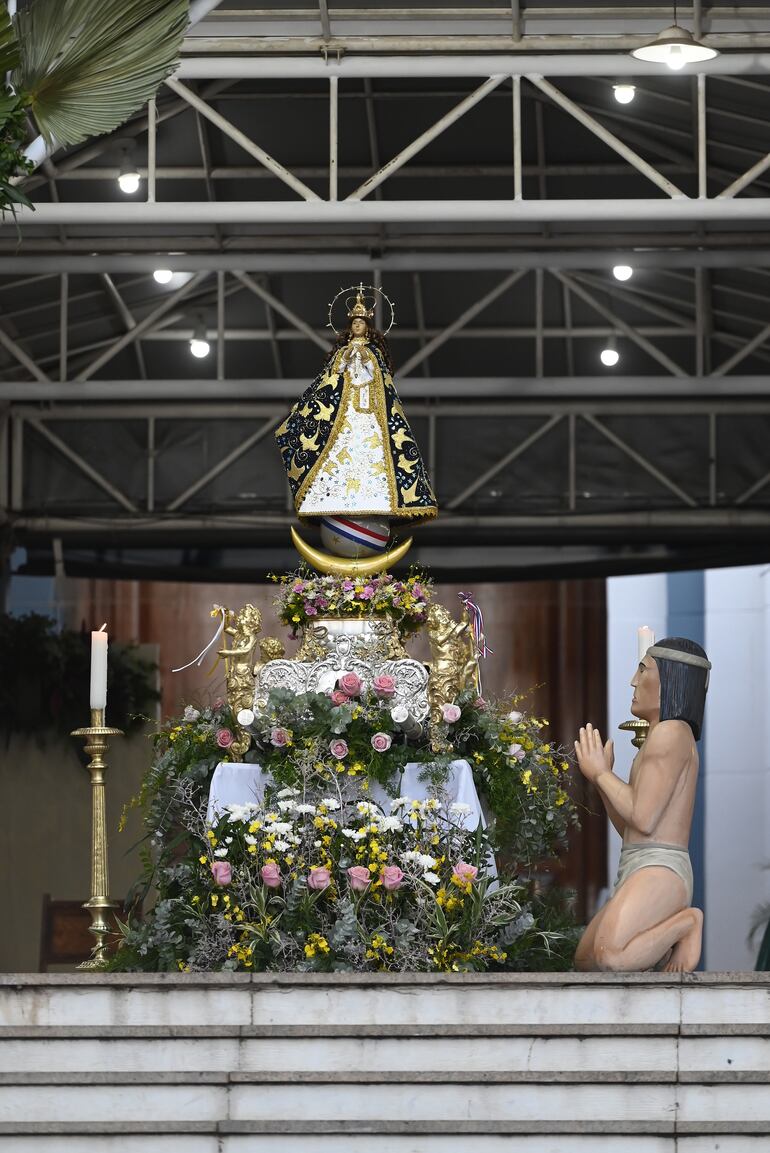 La Virgen durante las celebraciones del año pasado, 2021.