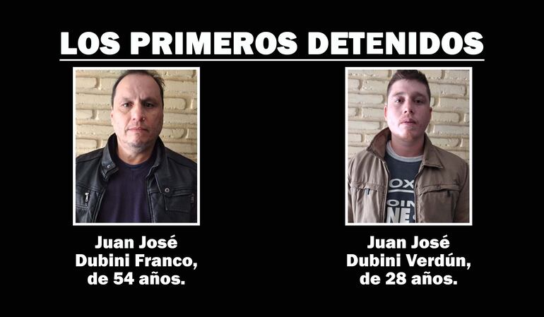 Juan José Dubini Franco y su hijo Juan José Dubini Verdún, los primeros detenidos por el caso.
